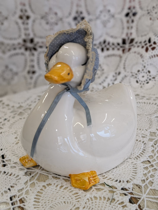 Ceramic goose with hat