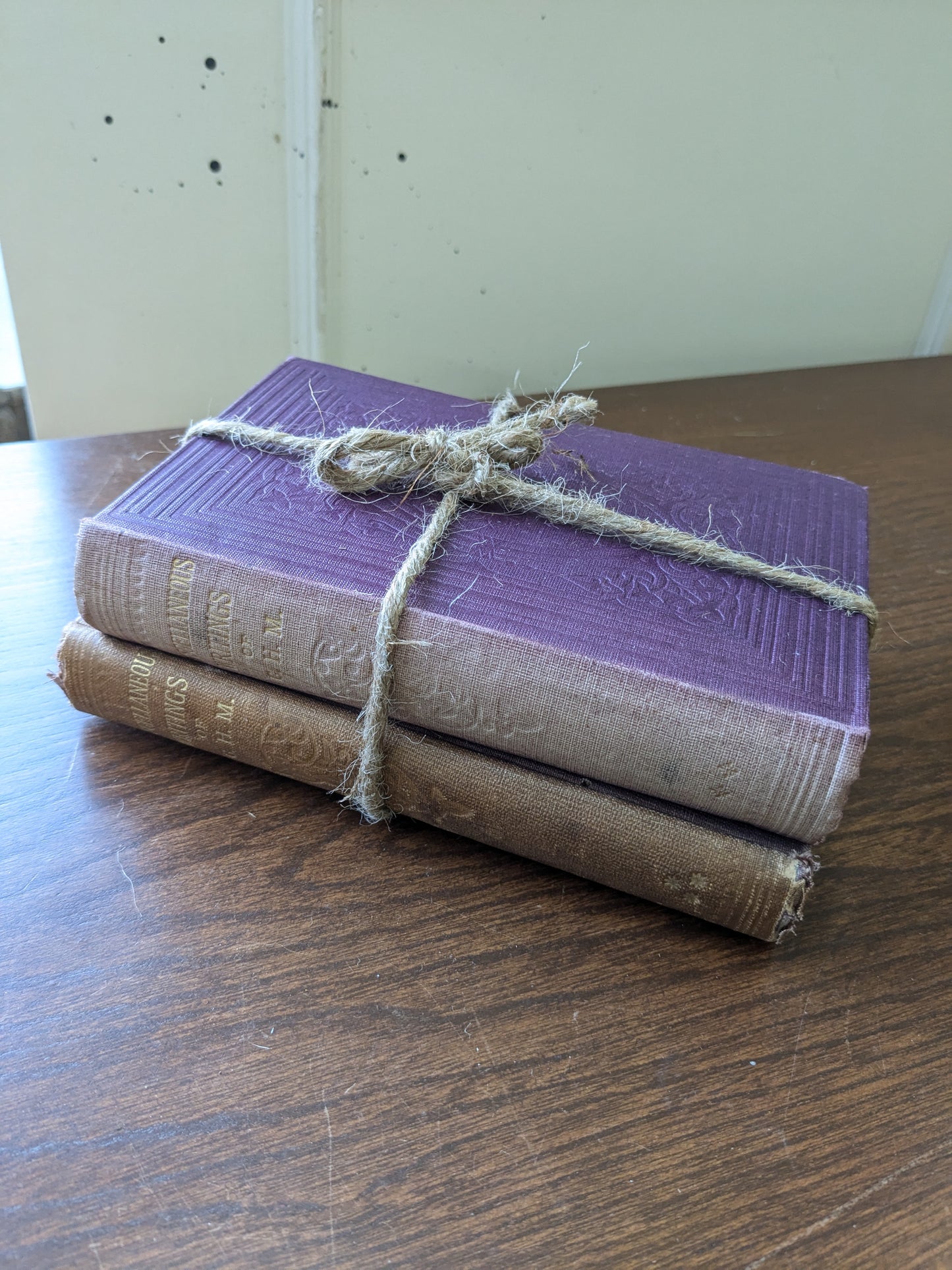 Set of antique rough books