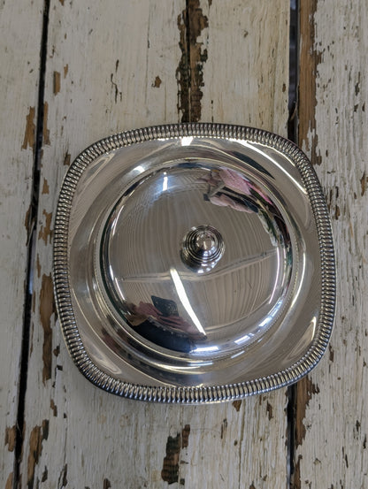 Silver plated butter dish