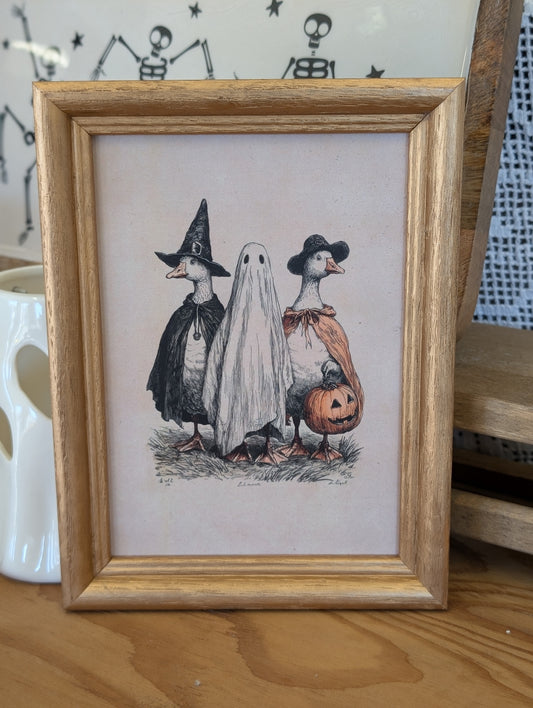 Framed print Halloween ducks
