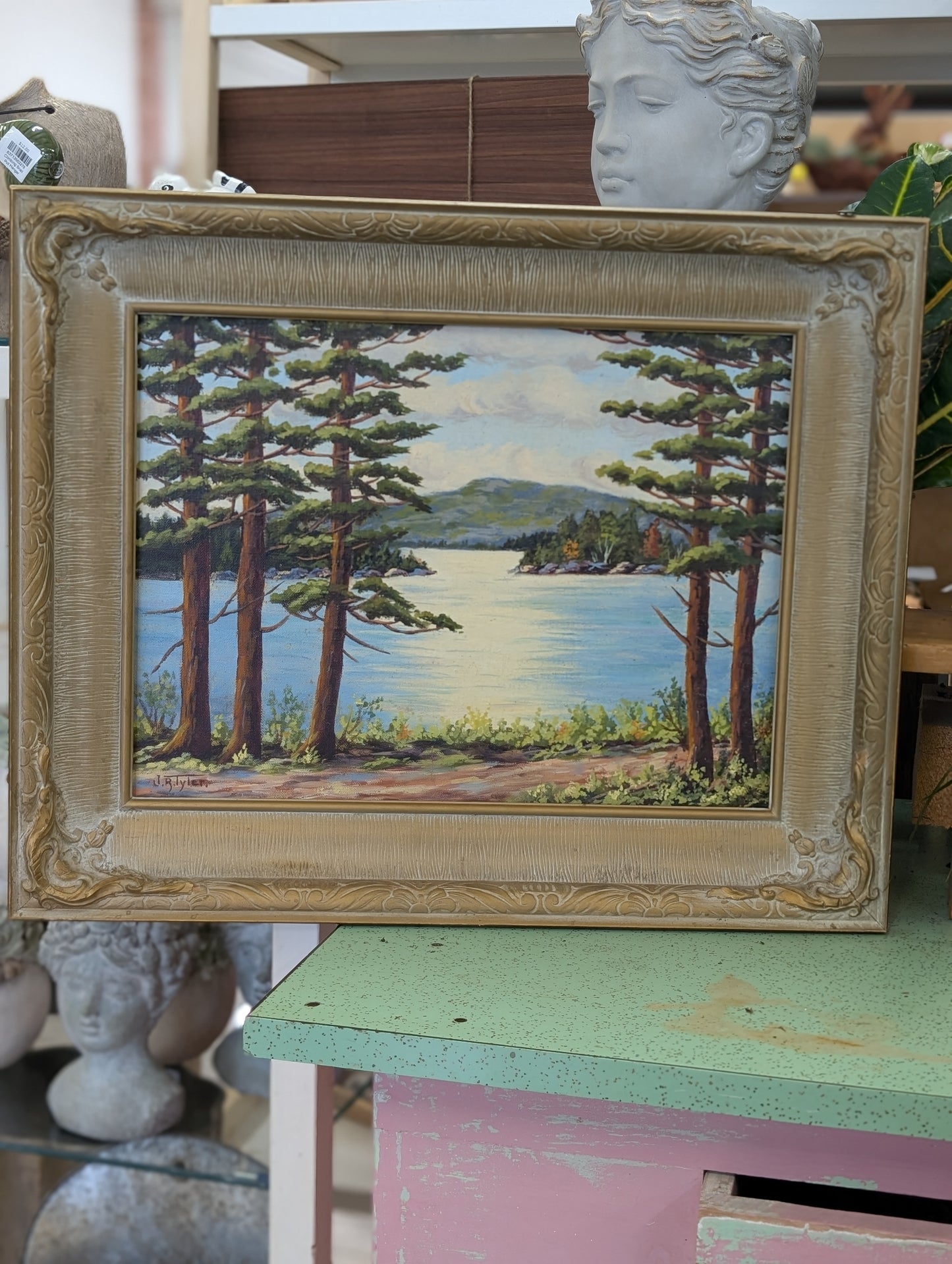 Framed oil painting