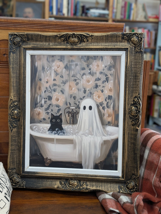 Ghost In tub framed print