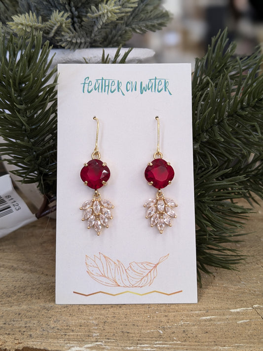 dangle gold leaf earring