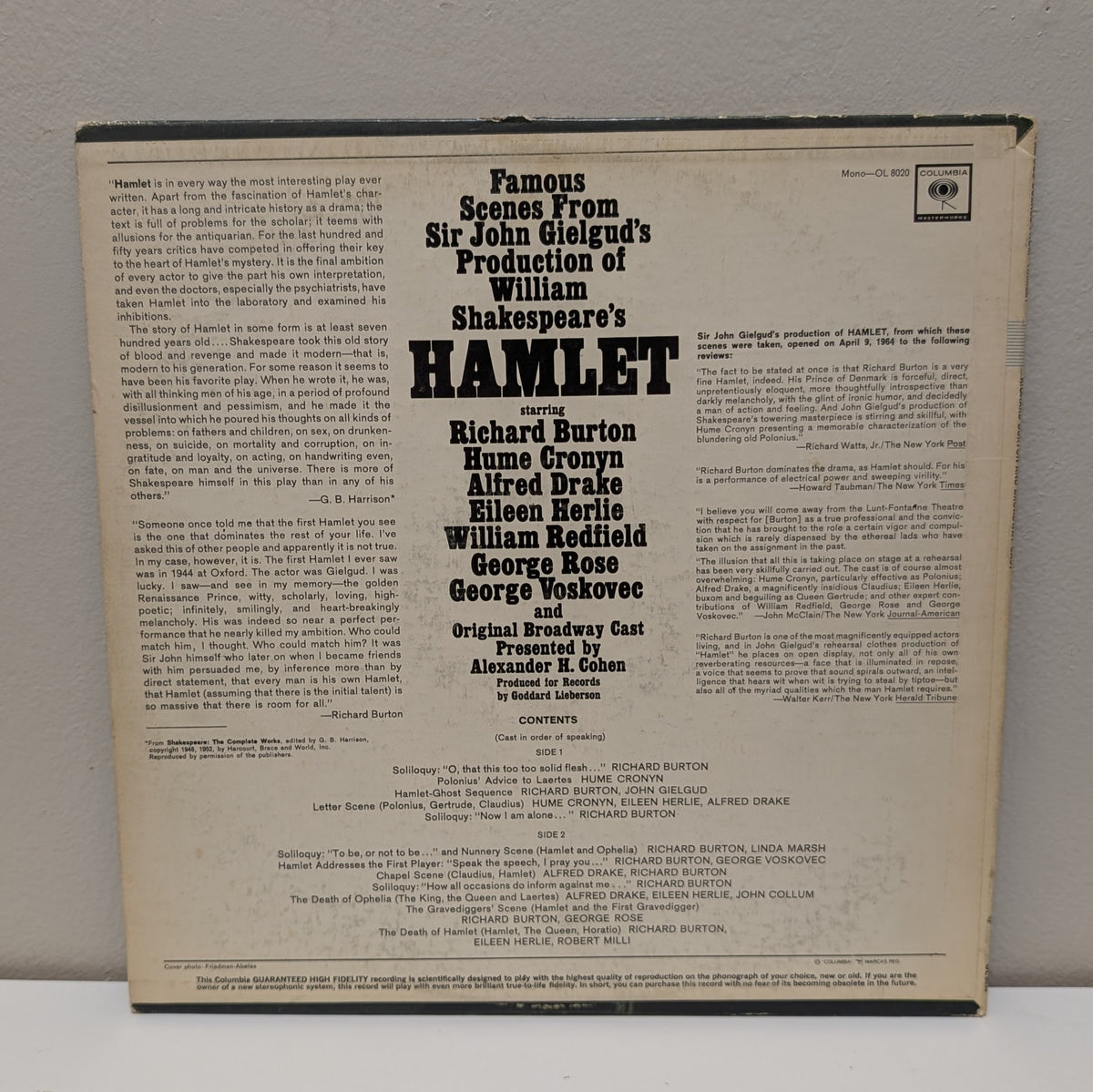 Famous Scenes From Shakespeare's Hamlet LP