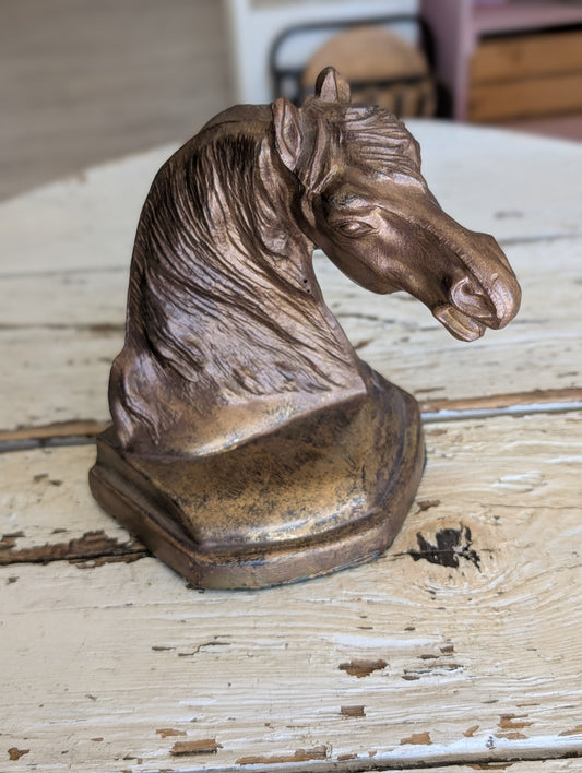 Brass horse bookend