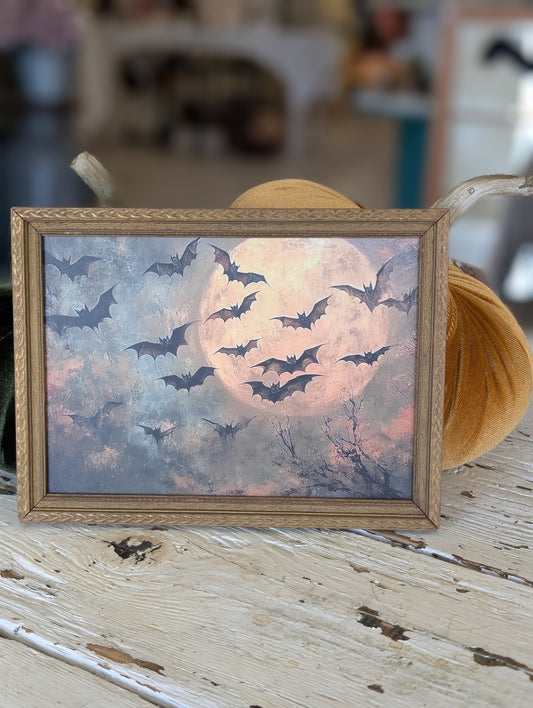 moon bats framed print