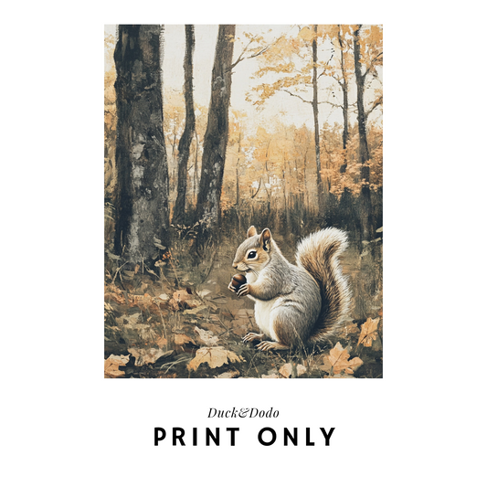 Squirrel in Forest Print
