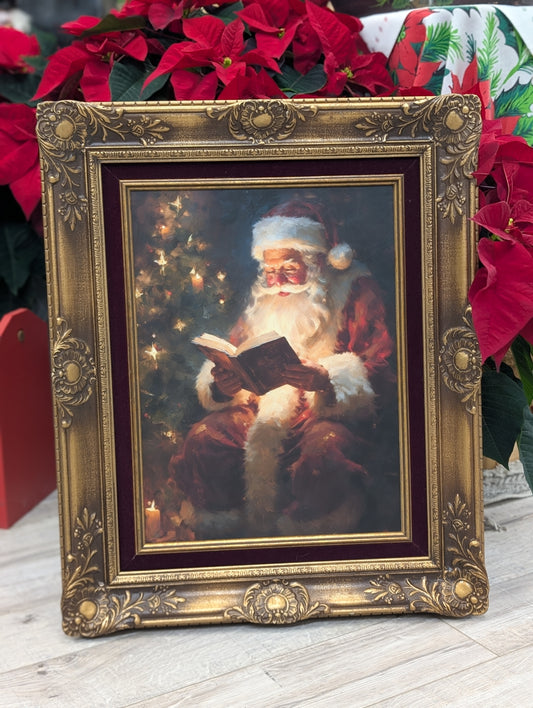 Reading Santa framed print