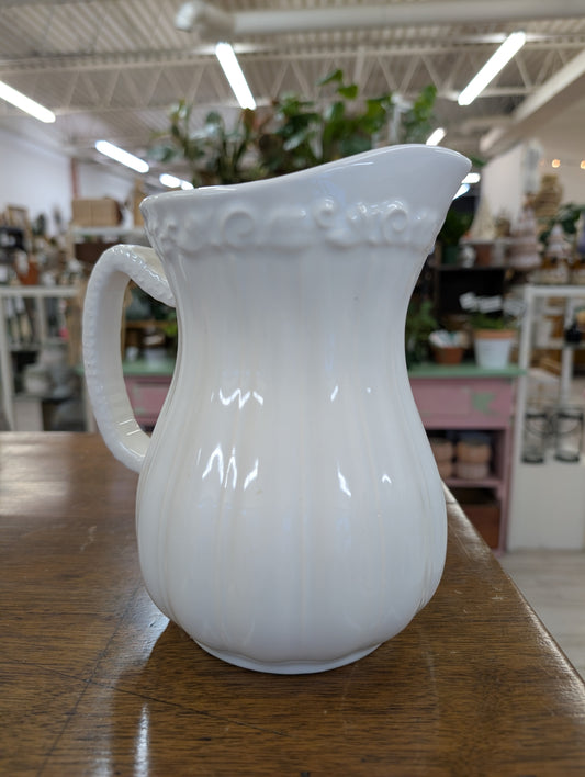 White ceramic jug