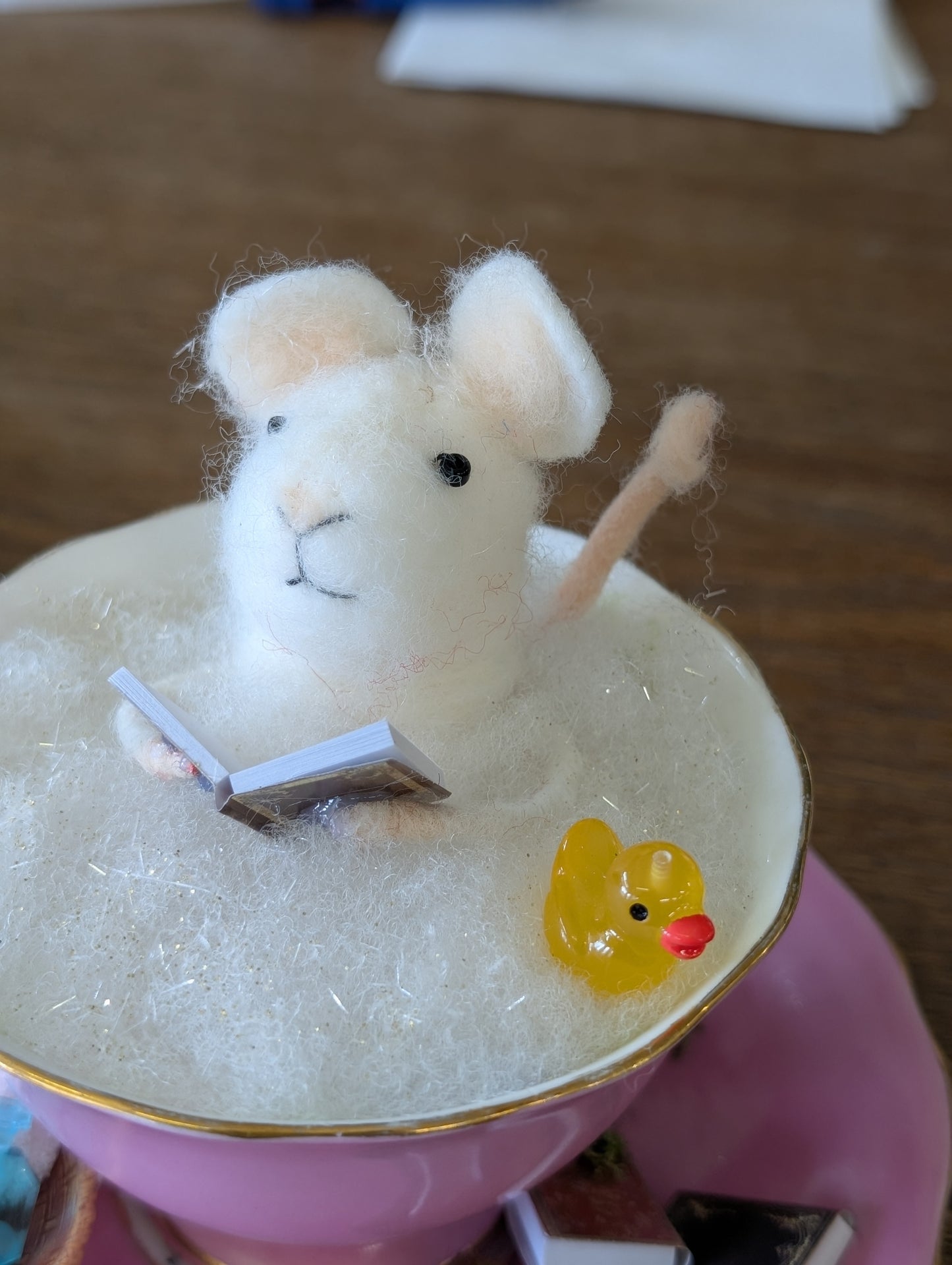 Lillian in bathtub mouse