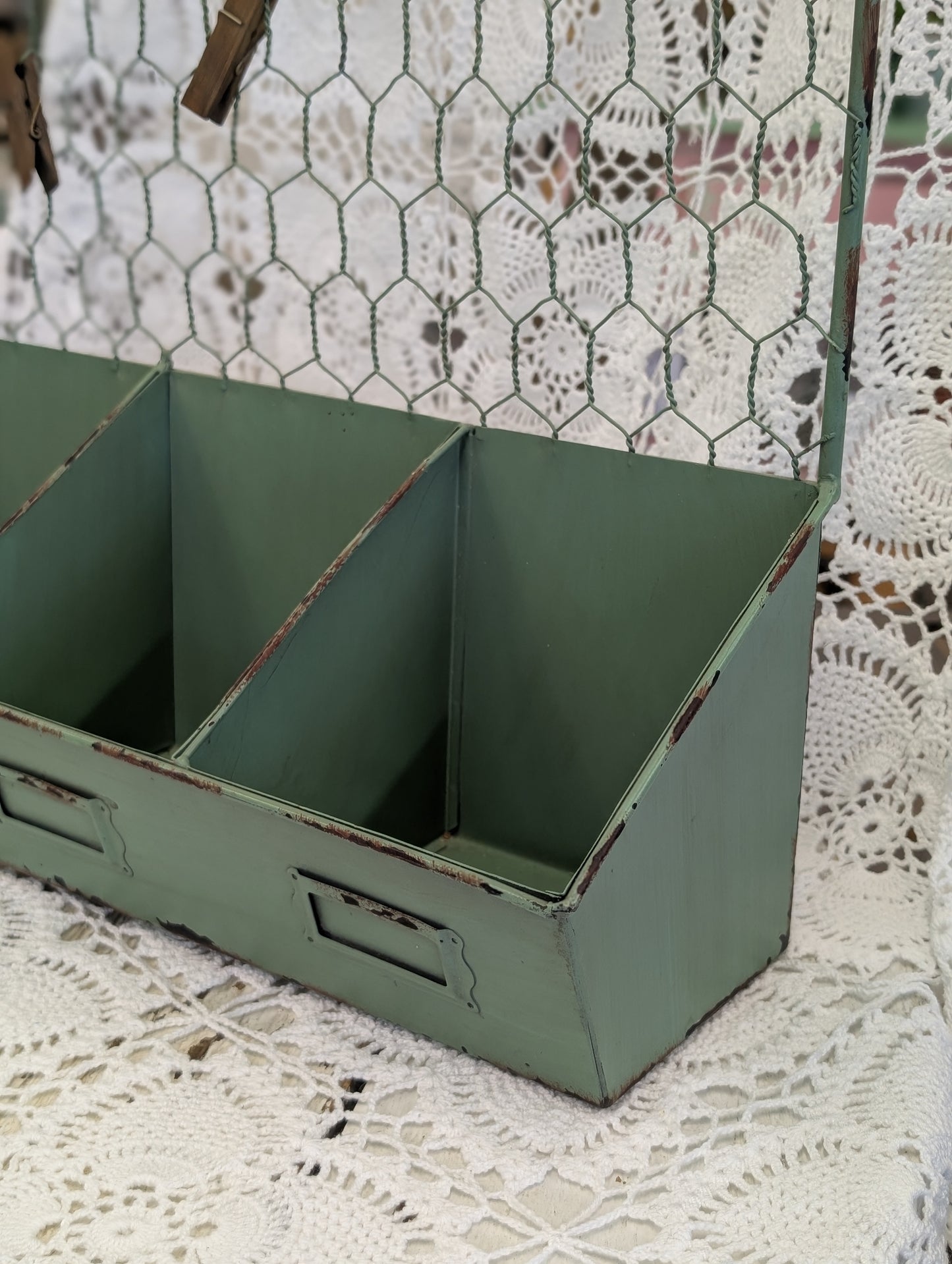 Wall hanging basket with chicken wire