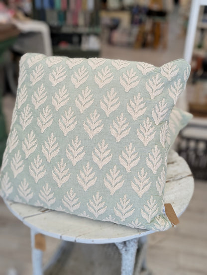 18" plus pillow with white details