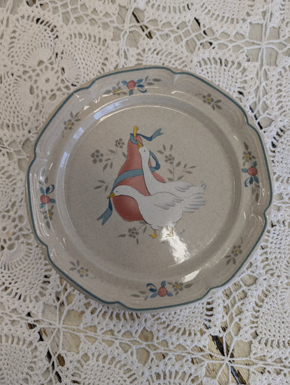 Marmalade" pattern stoneware salad plate with geese