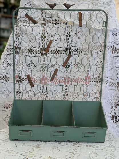 Wall hanging basket with chicken wire