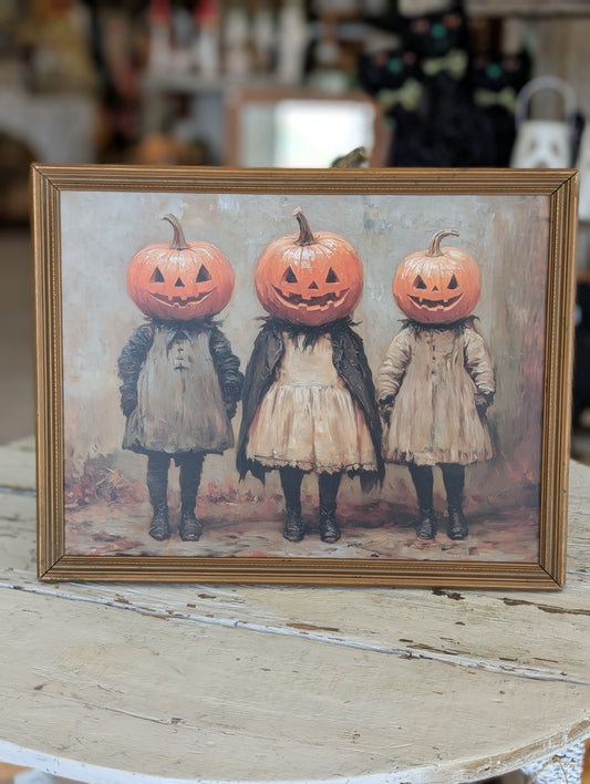 Pumpkin patch Kids framed print