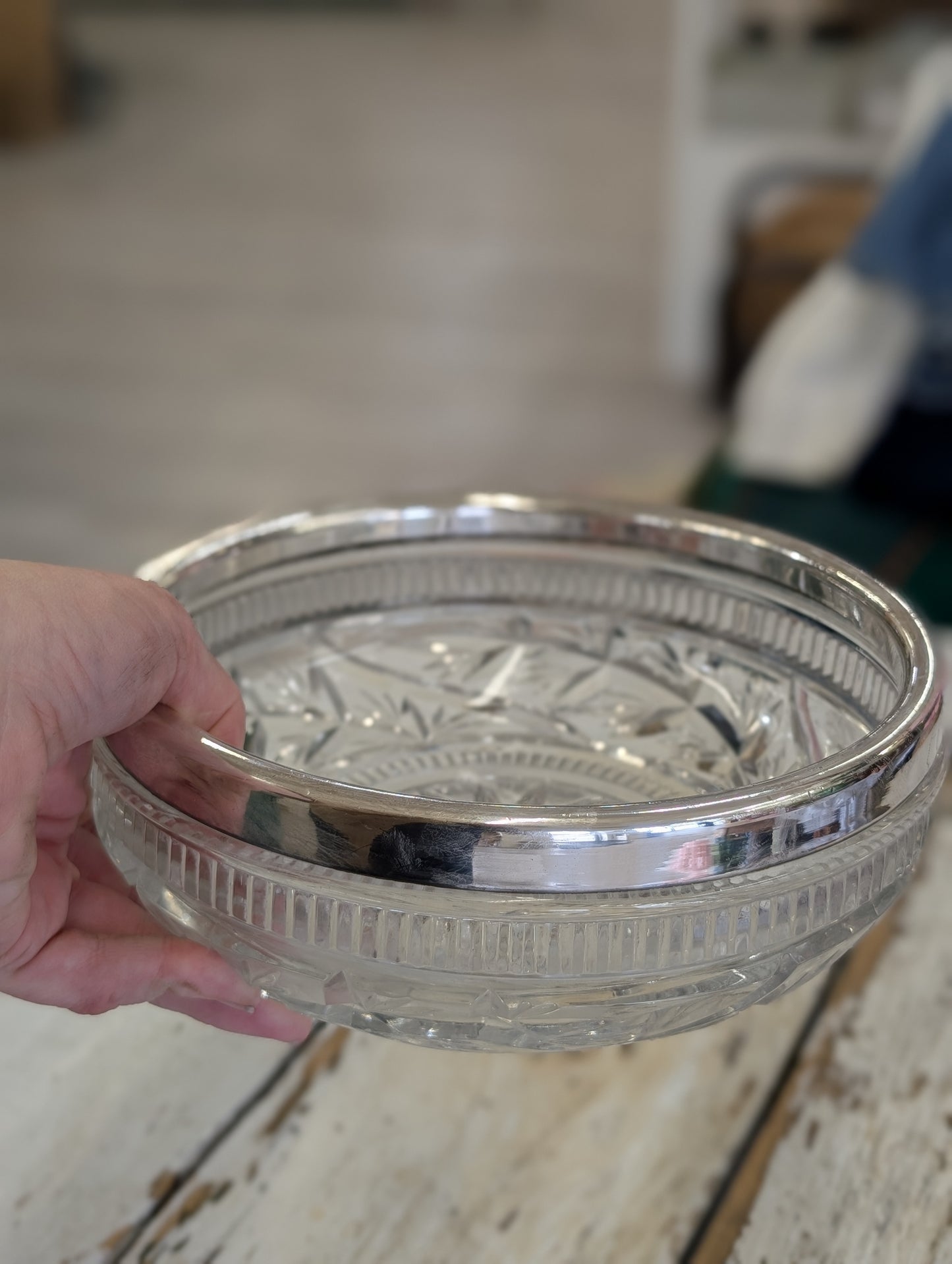 Silver plated rimmed bowl