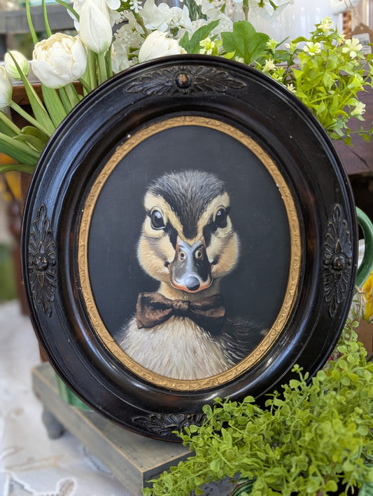 Oval duckling framed print