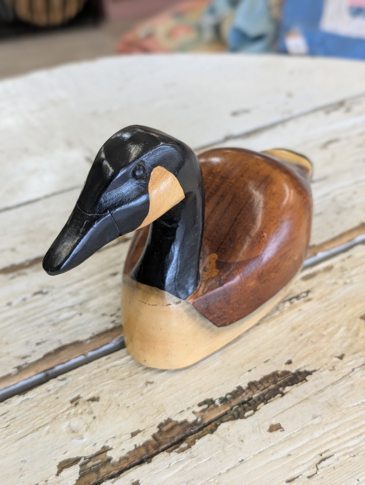 Painted wooden duck