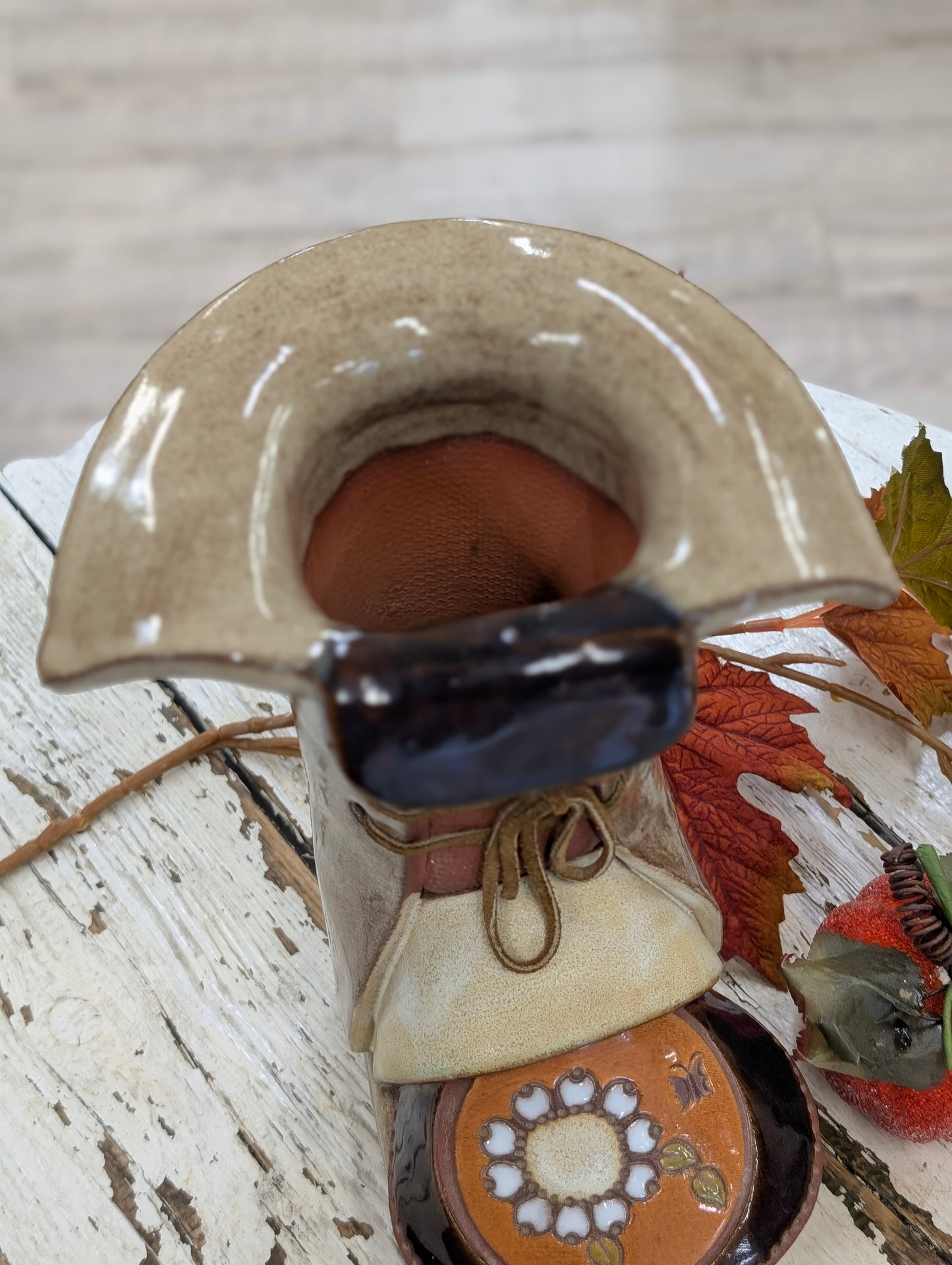 vintage ceramic boot planter by The Clay Cobbler