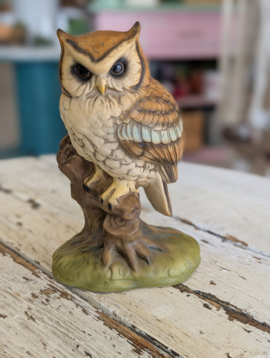 Ceramic owl - grass