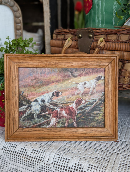 Small vintage dog framed print