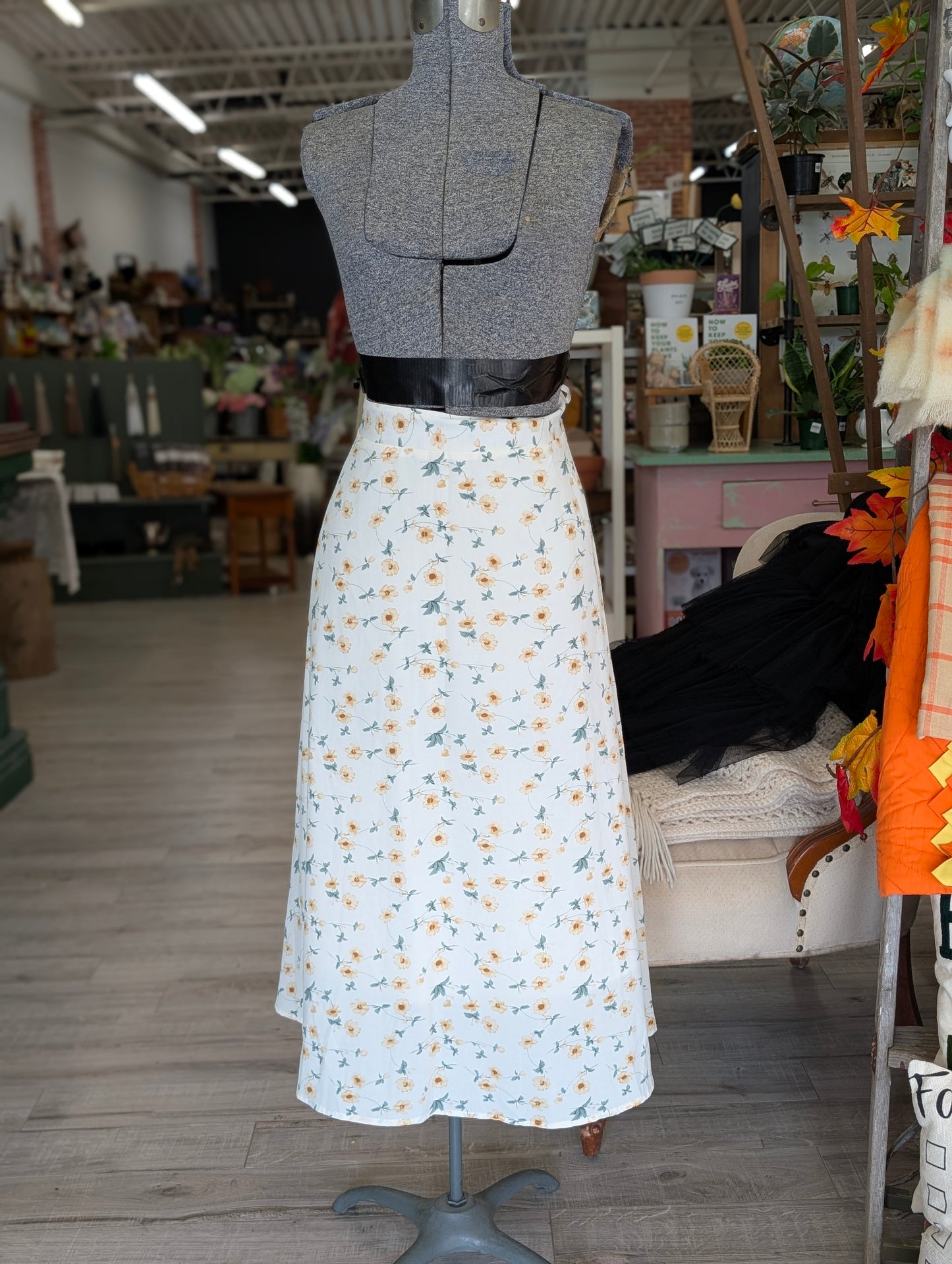 White floral skirt