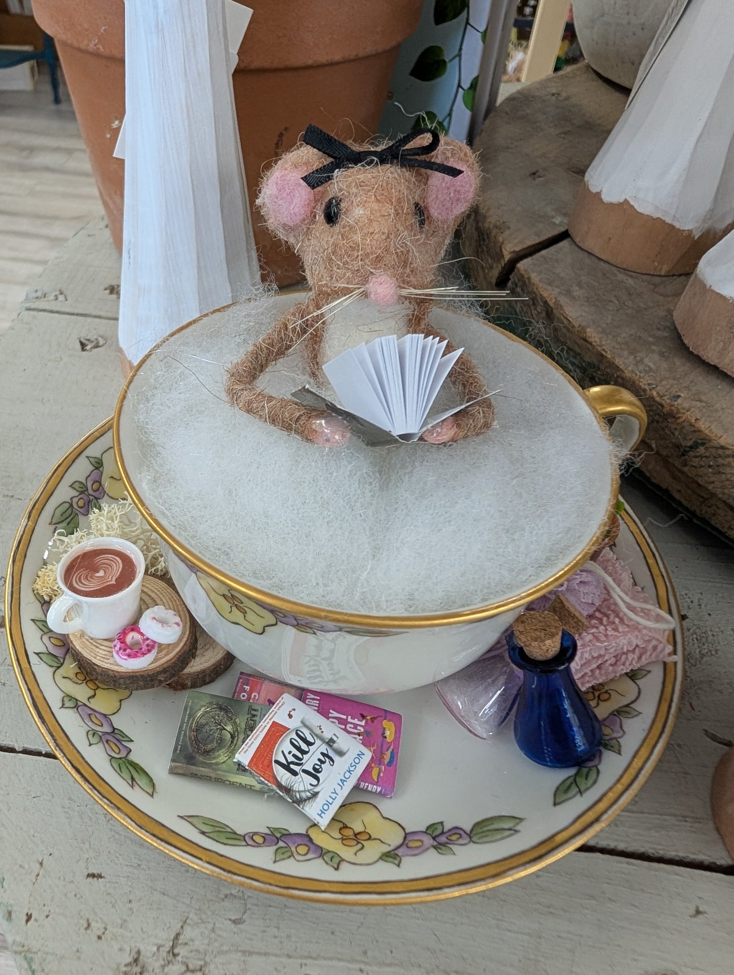 Rosie the mouse in teacup