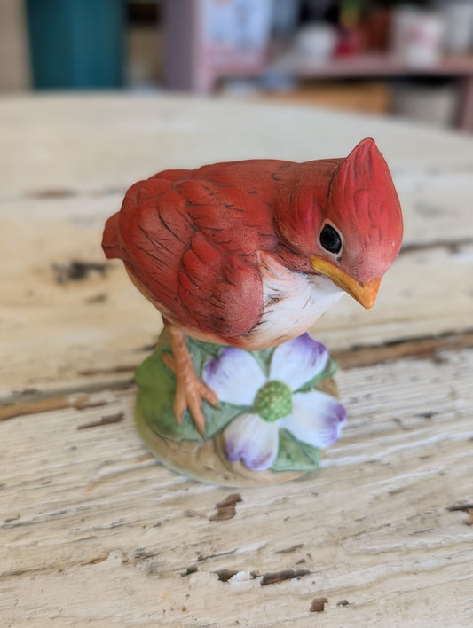 Cardinal ceramic bird