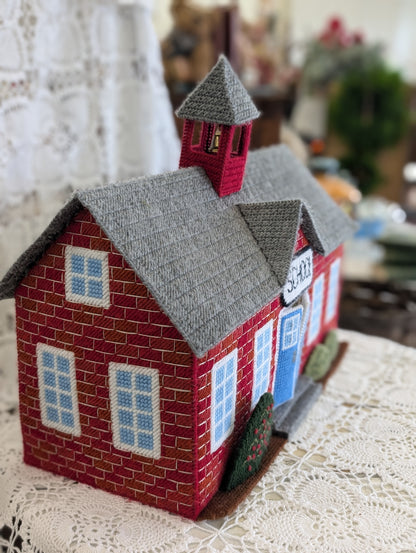 Plastic canvas school house