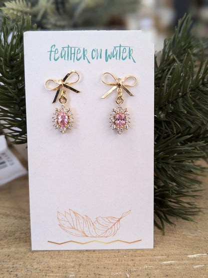 dangle bow earring