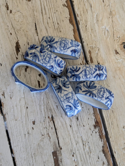 Ceramic blue and white napkin holders