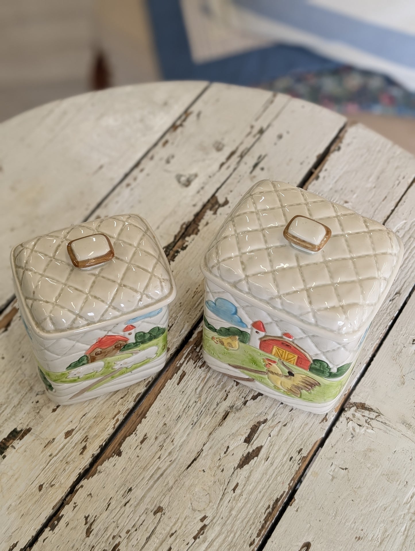 vintage Otagiri ceramic canisterw