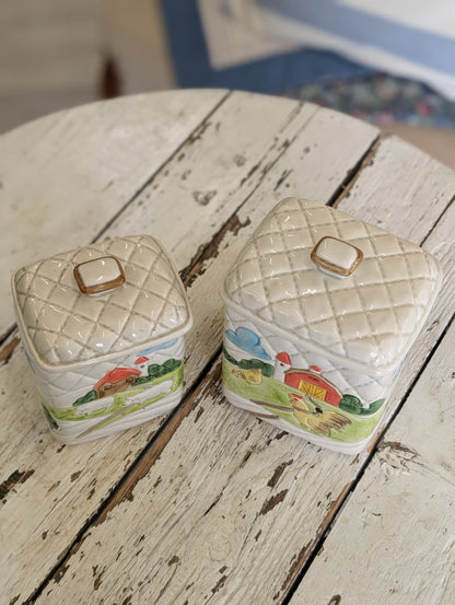 vintage Otagiri ceramic canisterw