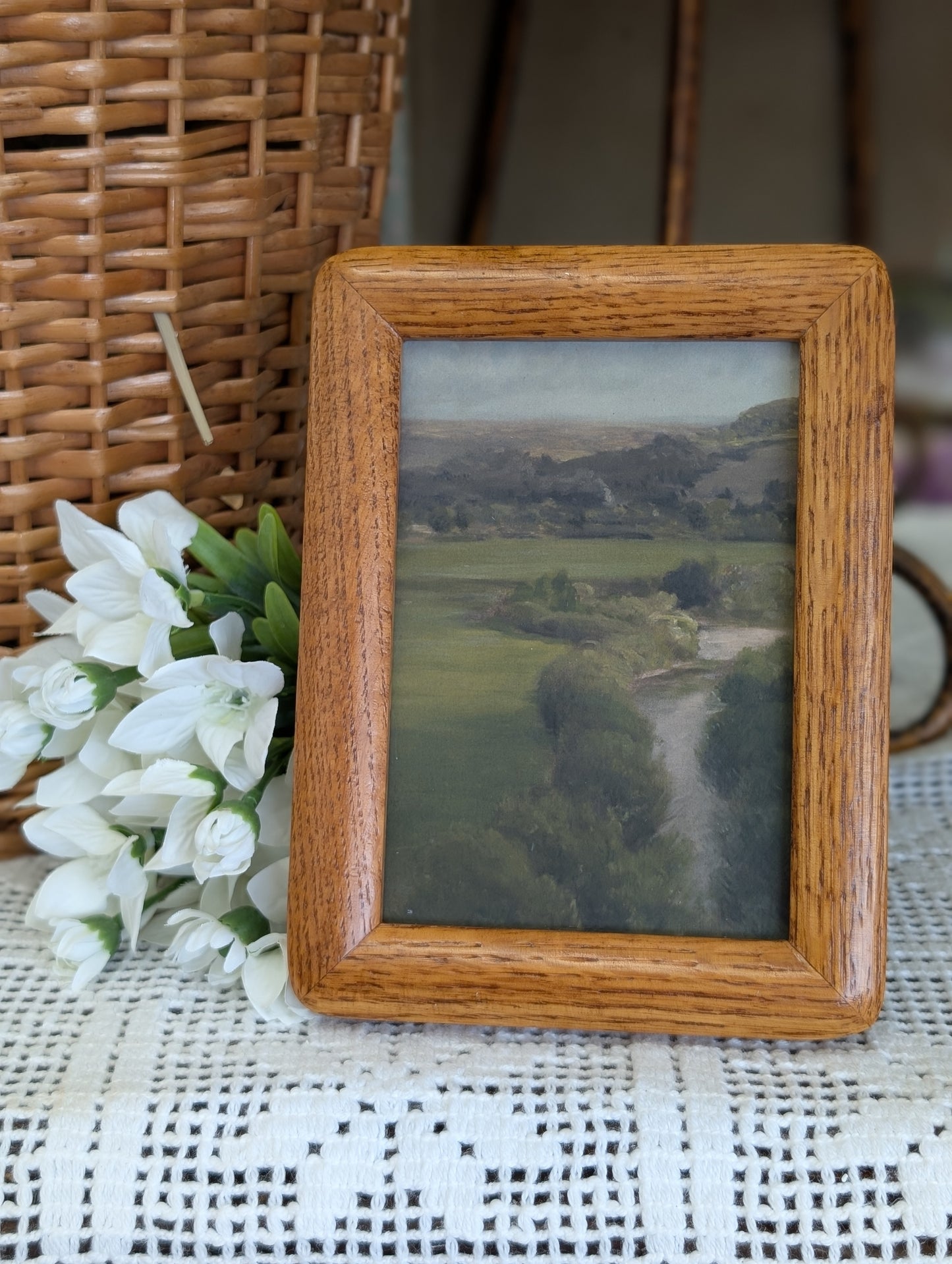 Green field framed print