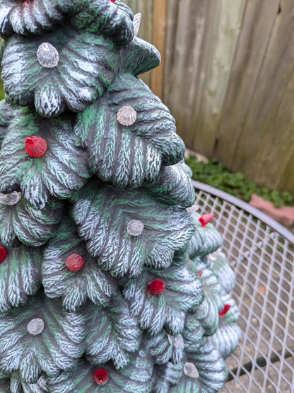 Snow dusted ceramic tree