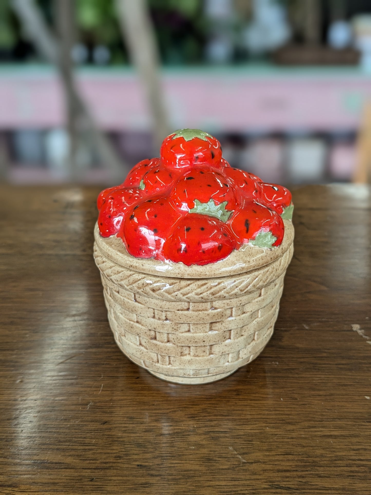 Small strawberry jam container