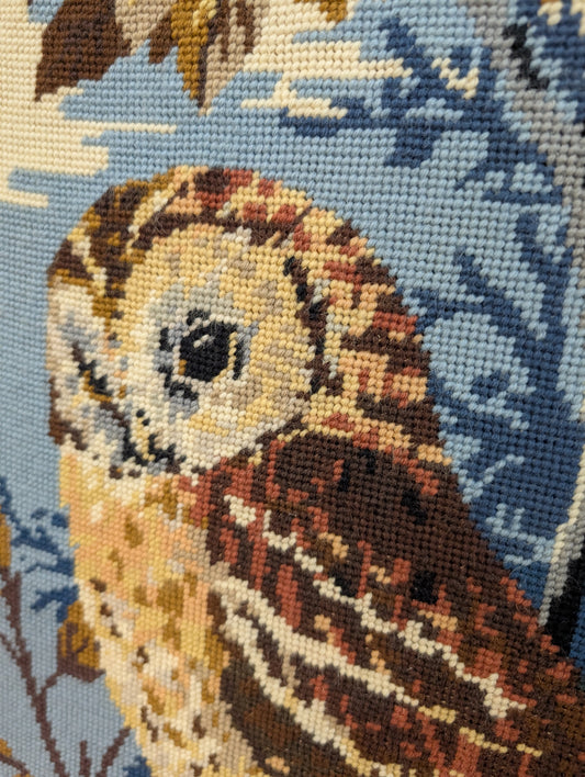 Large owl needlepoint