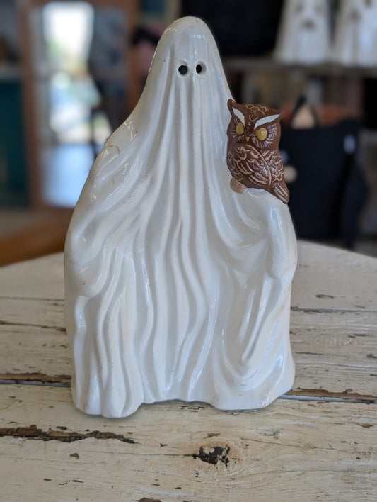 Ceramic ghost with owl
