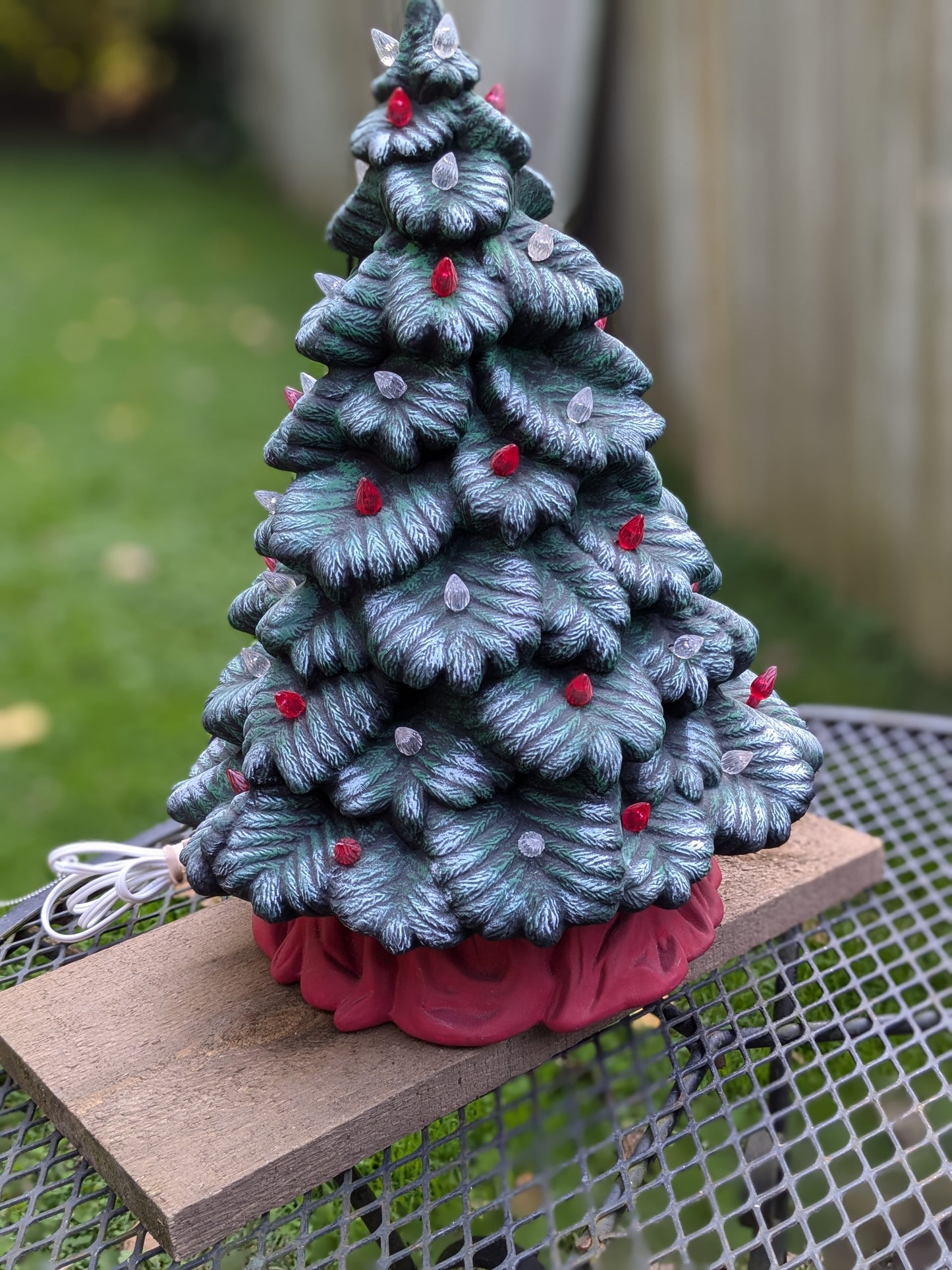 Snow dusted ceramic tree