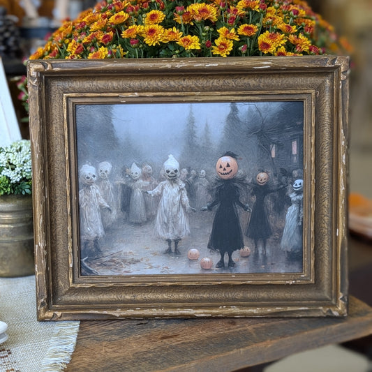 Strolling ghouls framed print