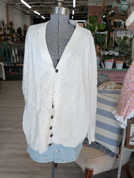White knit cardigan