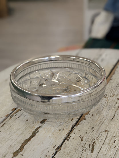 Silver plated rimmed bowl
