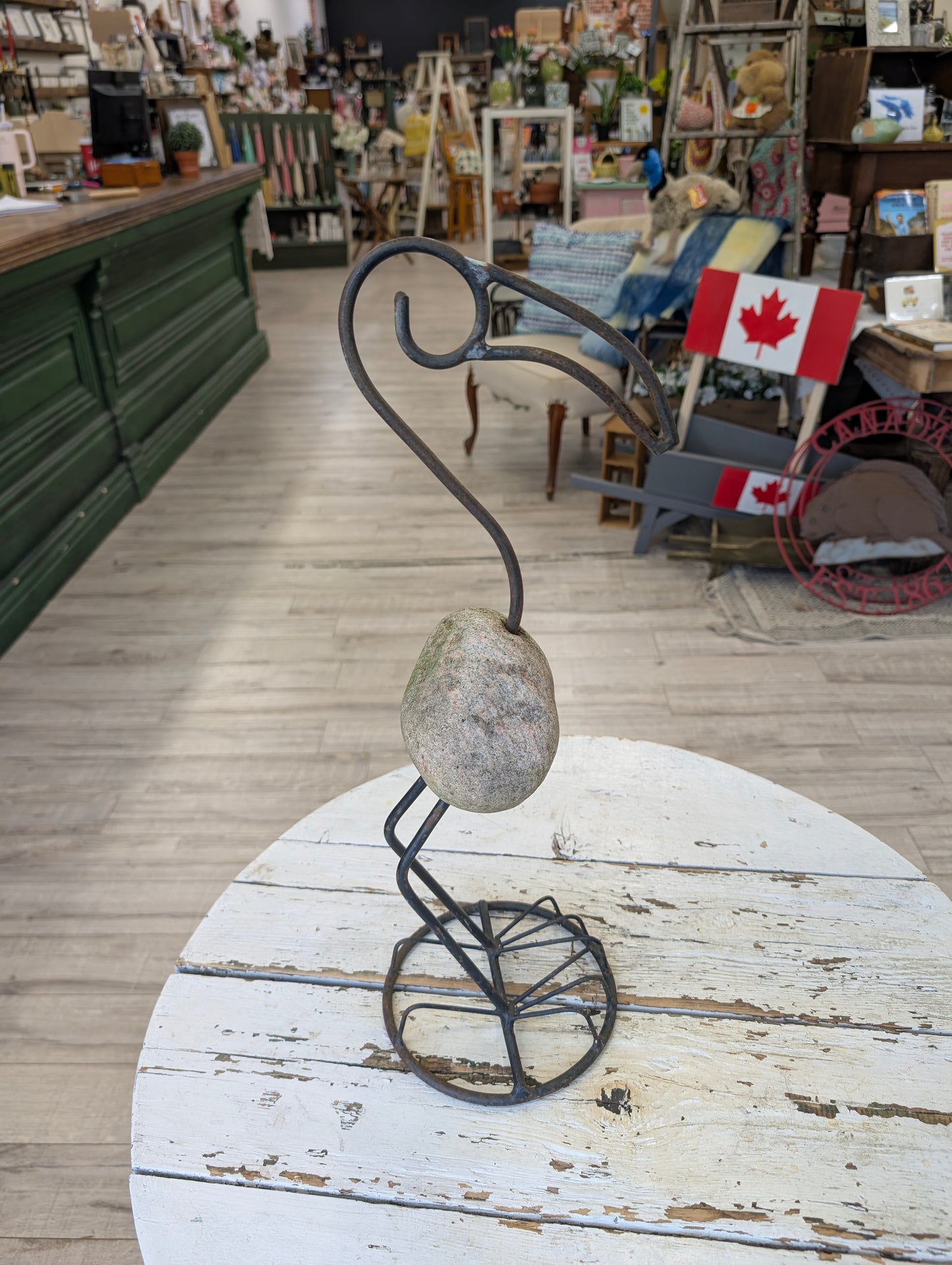 Outdoor crane statue