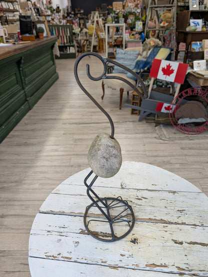 Outdoor crane statue