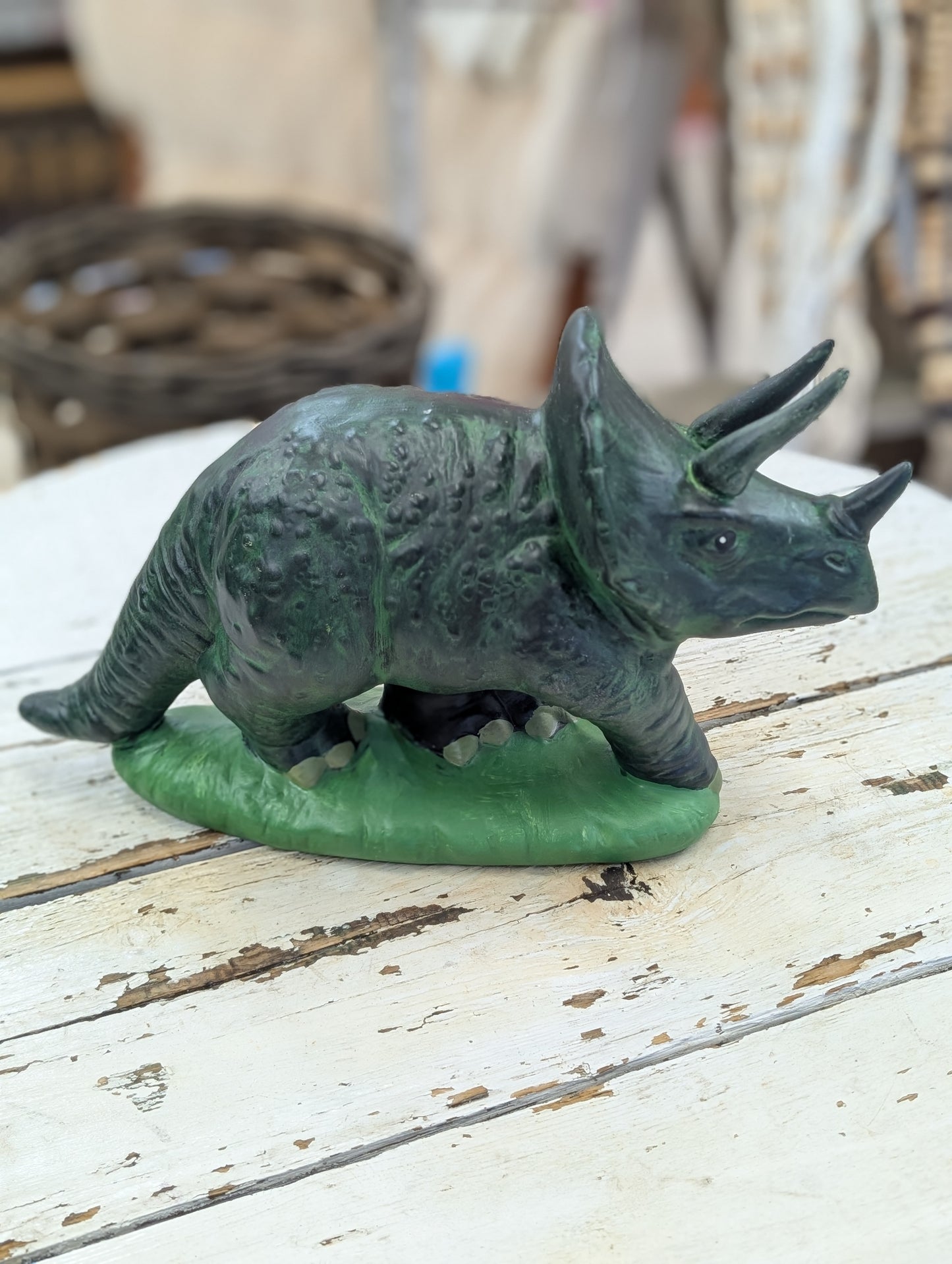 Triceratops ceramic statue