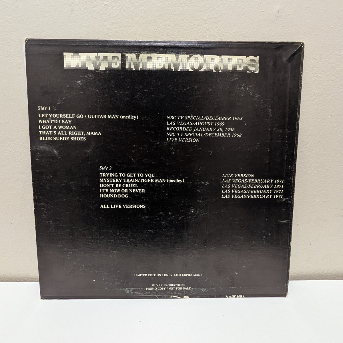 Elvis Presley Live Memories bootleg LP