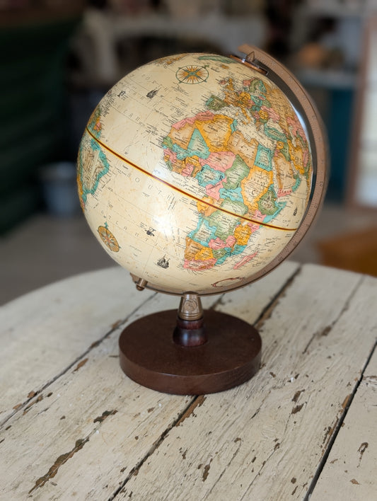Globe with Wooden Base