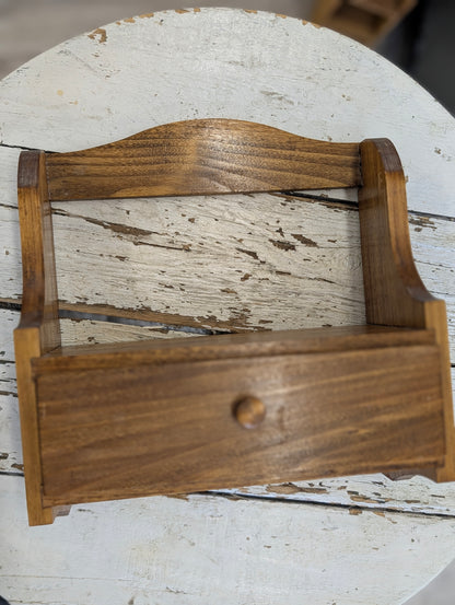 Wooden wall shelf with drawer
