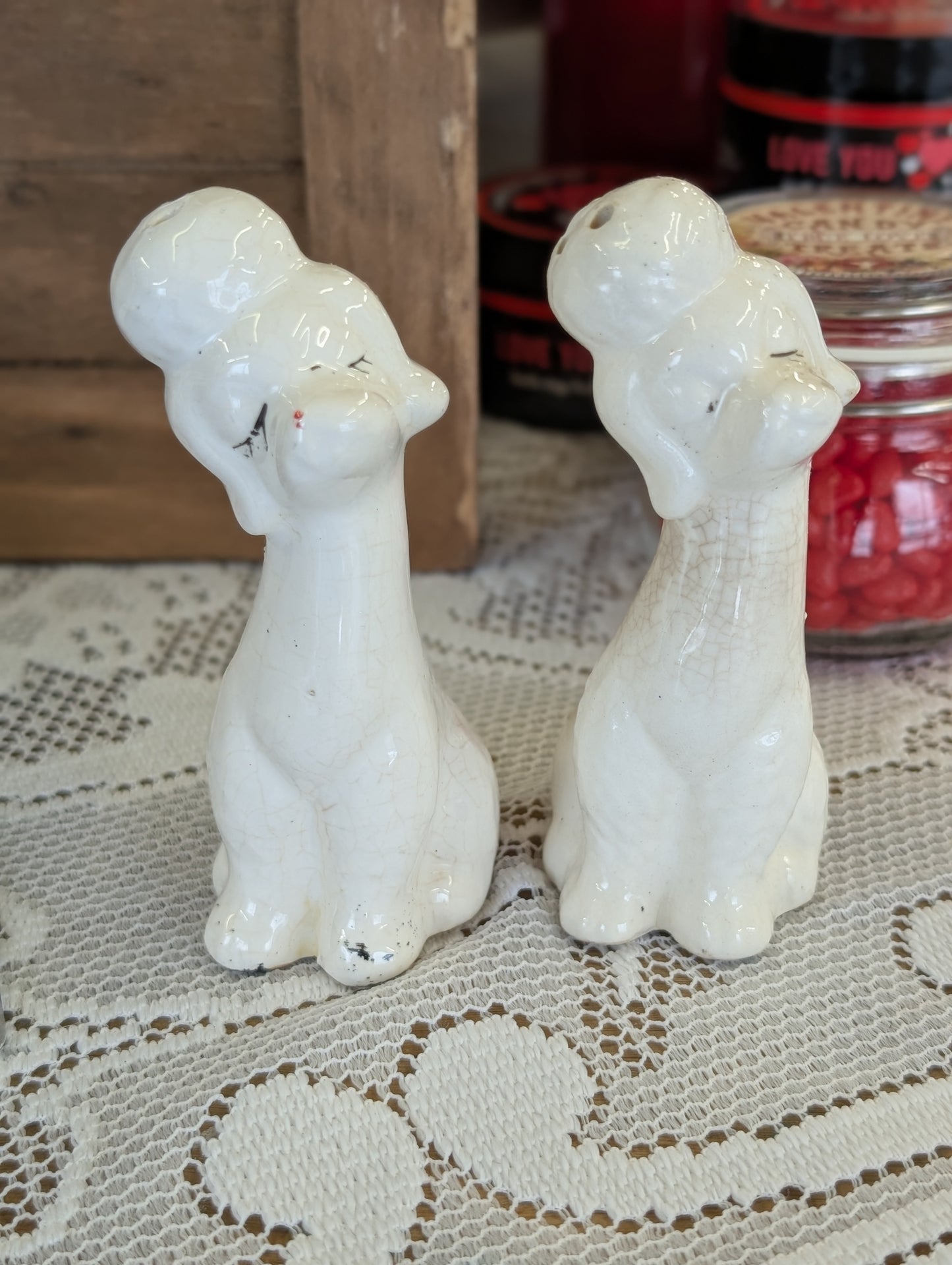 Poodle salt and pepper shakers