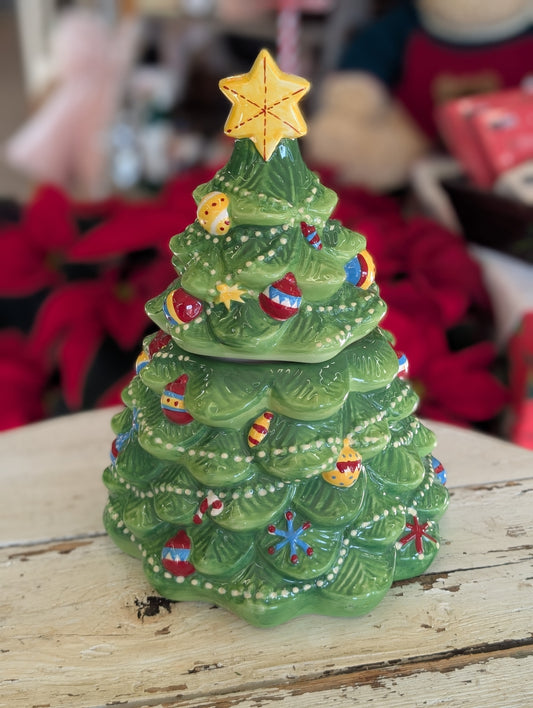 Ceramic Christmas tree cookie jar